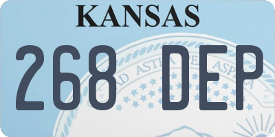 KS license plate 268DEP