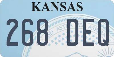 KS license plate 268DEQ
