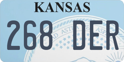 KS license plate 268DER