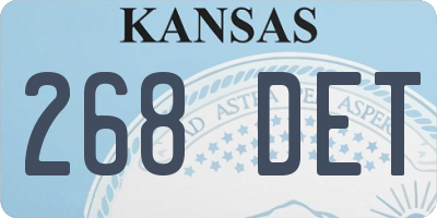 KS license plate 268DET