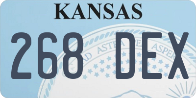 KS license plate 268DEX