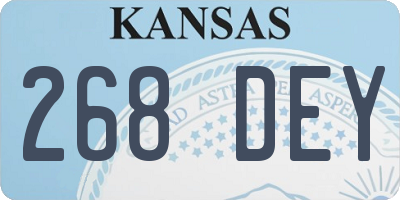 KS license plate 268DEY