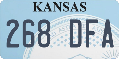 KS license plate 268DFA