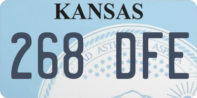 KS license plate 268DFE