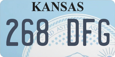 KS license plate 268DFG
