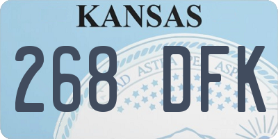 KS license plate 268DFK