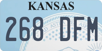 KS license plate 268DFM