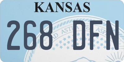 KS license plate 268DFN