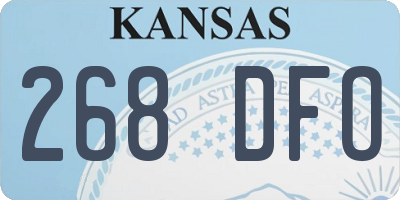 KS license plate 268DFO