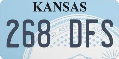 KS license plate 268DFS