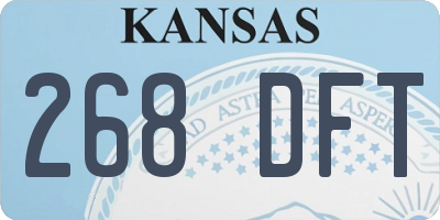 KS license plate 268DFT