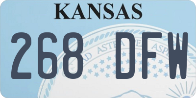 KS license plate 268DFW
