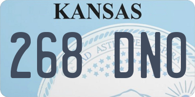 KS license plate 268DNO