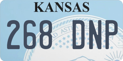 KS license plate 268DNP
