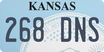KS license plate 268DNS