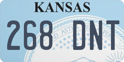 KS license plate 268DNT