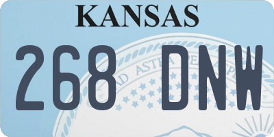 KS license plate 268DNW