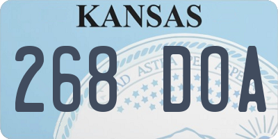 KS license plate 268DOA