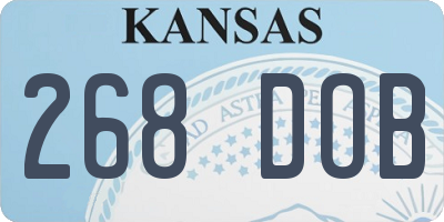 KS license plate 268DOB