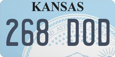 KS license plate 268DOD