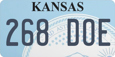 KS license plate 268DOE