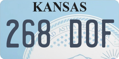 KS license plate 268DOF