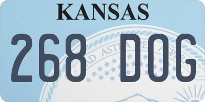 KS license plate 268DOG