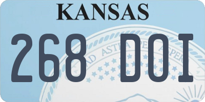 KS license plate 268DOI