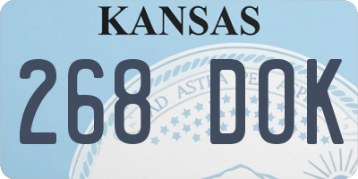 KS license plate 268DOK