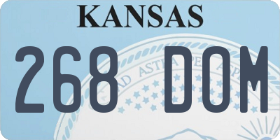 KS license plate 268DOM