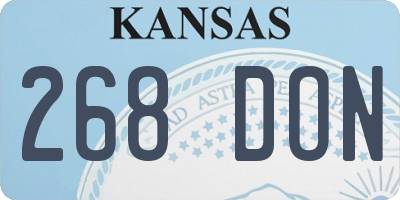 KS license plate 268DON