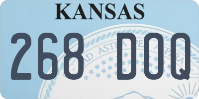 KS license plate 268DOQ