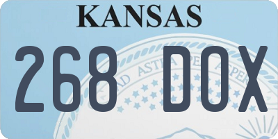 KS license plate 268DOX