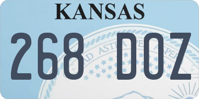 KS license plate 268DOZ