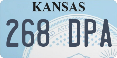KS license plate 268DPA