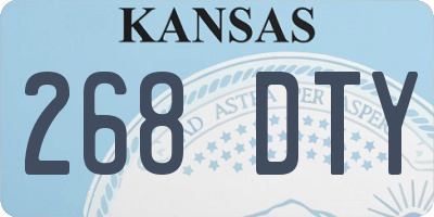 KS license plate 268DTY