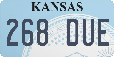 KS license plate 268DUE