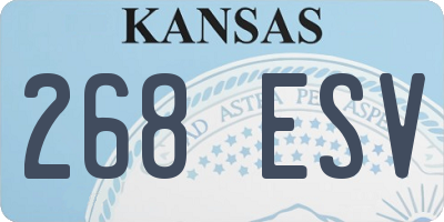 KS license plate 268ESV