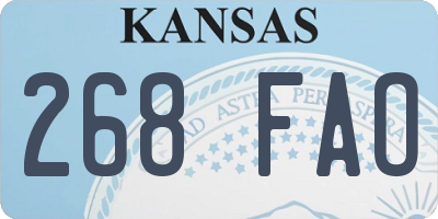 KS license plate 268FAO