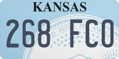 KS license plate 268FCO