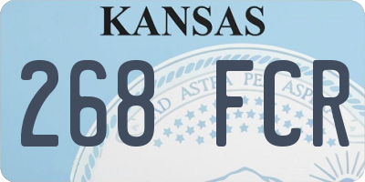 KS license plate 268FCR