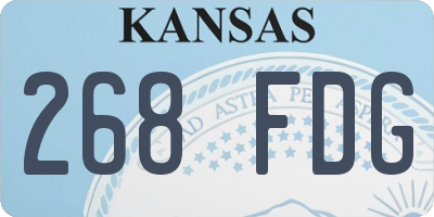 KS license plate 268FDG