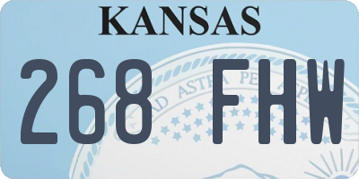 KS license plate 268FHW