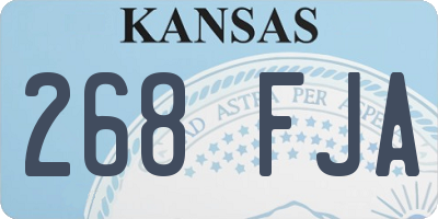 KS license plate 268FJA