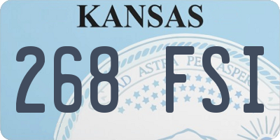 KS license plate 268FSI