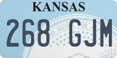 KS license plate 268GJM