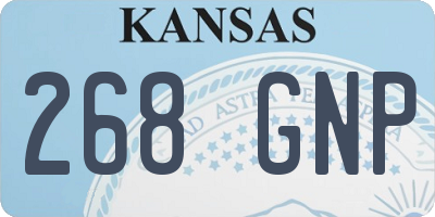 KS license plate 268GNP
