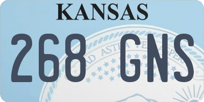 KS license plate 268GNS