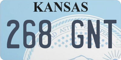 KS license plate 268GNT