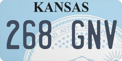 KS license plate 268GNV